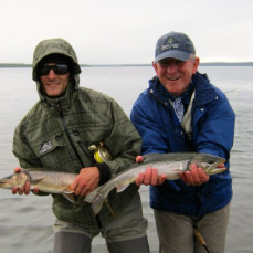 Fishing in Alaska with his son, Jeff - Kathy Stewart  