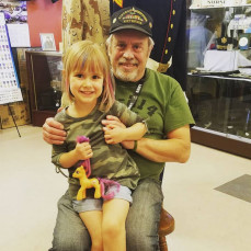 My Dad and my daughter Zoë at the Veterans Museum in May 2019 - Victoria Levin
