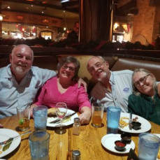 The first time I met Sandy and Alex in Palm Springs (with my husband Jim). - Kathy White