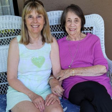 Pat and DiO out on her cherished deck - Diane Owen