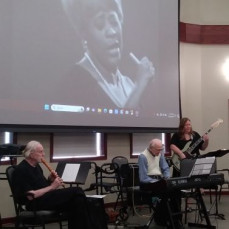 Here are photos of Ken Jolls playing the keyboard with his jazz band in 2023 and 2024! - Erica Fuchs