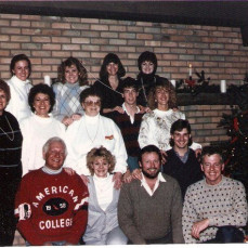 Grandma with all of her children, their spouses and grandchildren - Christmas 1987 - last time we were all together. - Chanin
