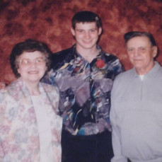 Grandma and Grandpa Schremp with John Paul, April 1998
 - Deana