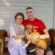 Grandma, Buster and I before I left for Iraq in 2009. - Matthew