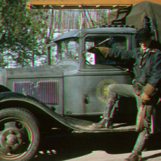 John with old line truck, 1956. - Bradley Funeral Home