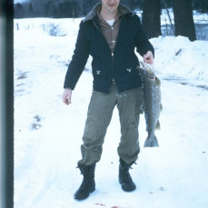 John with fish, White River, Ashland Wi, 1956
 - Bradley Funeral Home