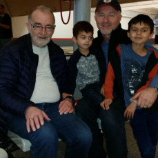 Papa Ron with great-grandsons, Austin and McCoy DeVore, and son, Tim Jr - Tim Sr
