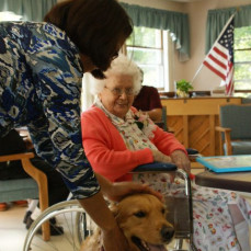 This was taken at Grandma 102nd birthday. Pictured with Dakota Sioux, my Therapy Dog. - Danny Brown