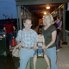 Ken heading back to Antigo after a long visit in Rome.  He always perferred to travel by train.  His granddaughter, Danielle, wanted to go with him. - Tina Meisenhelder