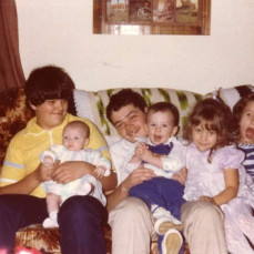 Joey with his brother and cousins on Easter.
 - Mary Wolf