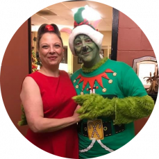 Susan with Anthony dance showcase, Shrek, 2018, Universal Ballroom Center. - Sandra Fortuna