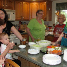 Family is so important. Mom loved having people over until she  no longer could host people comfortably. Remember those HUGE Christmas parties she used to host? This one was a much smaller one but included lots of love, stories, and food. - Amanda Yoshida