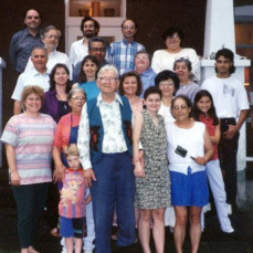 Bruce and others after a symposium in 1995.  He is in second row from top on left side. - Jim