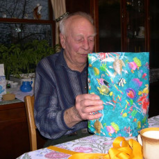 Dad liked opening presents. - Janice