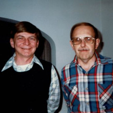 Jim with his lifelong friend Bill Hubert.  Rest in Peace together guys.  - MARY E HUBERT