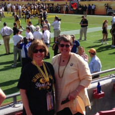 Becky and Cheri at the Iowa Hawkeye Bowl game in Tampa January 2017. Becky and I shared our passion for the Hawkeyes. - RHONDA OSTREM
