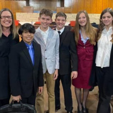 Patty with her Challenge B Mock Trial team. She was so proud of these kids for their hard work and discipline. - Angela Squires