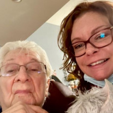A precious moment with my Grandmom - Kathy Ferguson