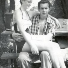 This is a picture of Alice and George on one of our get togethers at a park in 1957.   - Mike Morreale