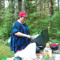 We shared many laughs while working.  She enjoyed cooking while we did camping trips with the residents.  She also had sharp canoe skills! - Rene